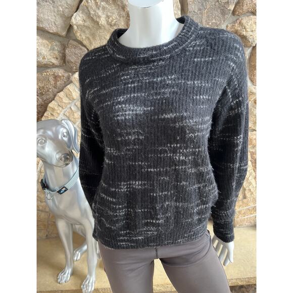 Everlane Cocoon Alpaca Merino Wool Black Gray Crewneck Sweater Women's Size XS - Picture 1 of 7